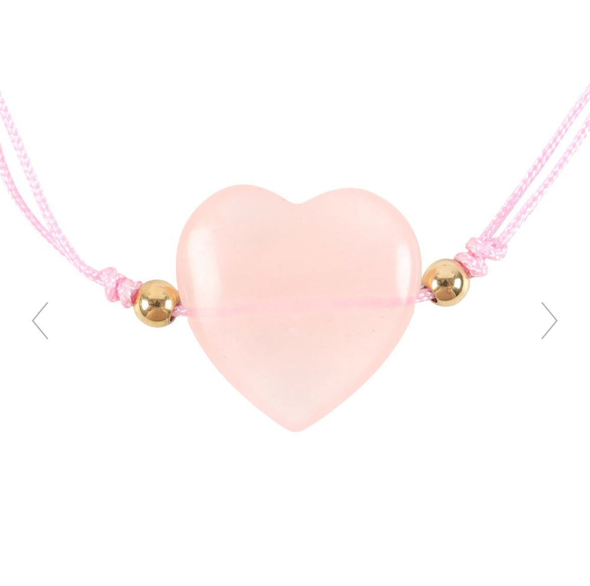 You Are Loved Rose Quartz Crystal Heart Bracelet