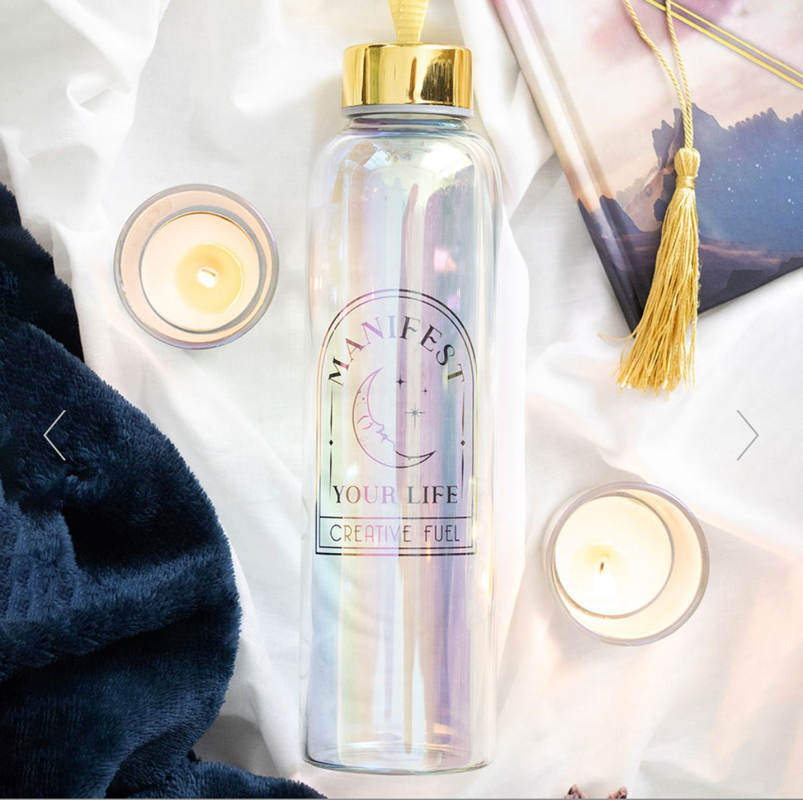 Manifest Your Life Glass Water Bottle