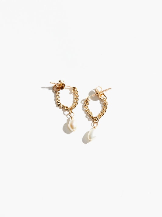 Pearl Drop Chain Earring